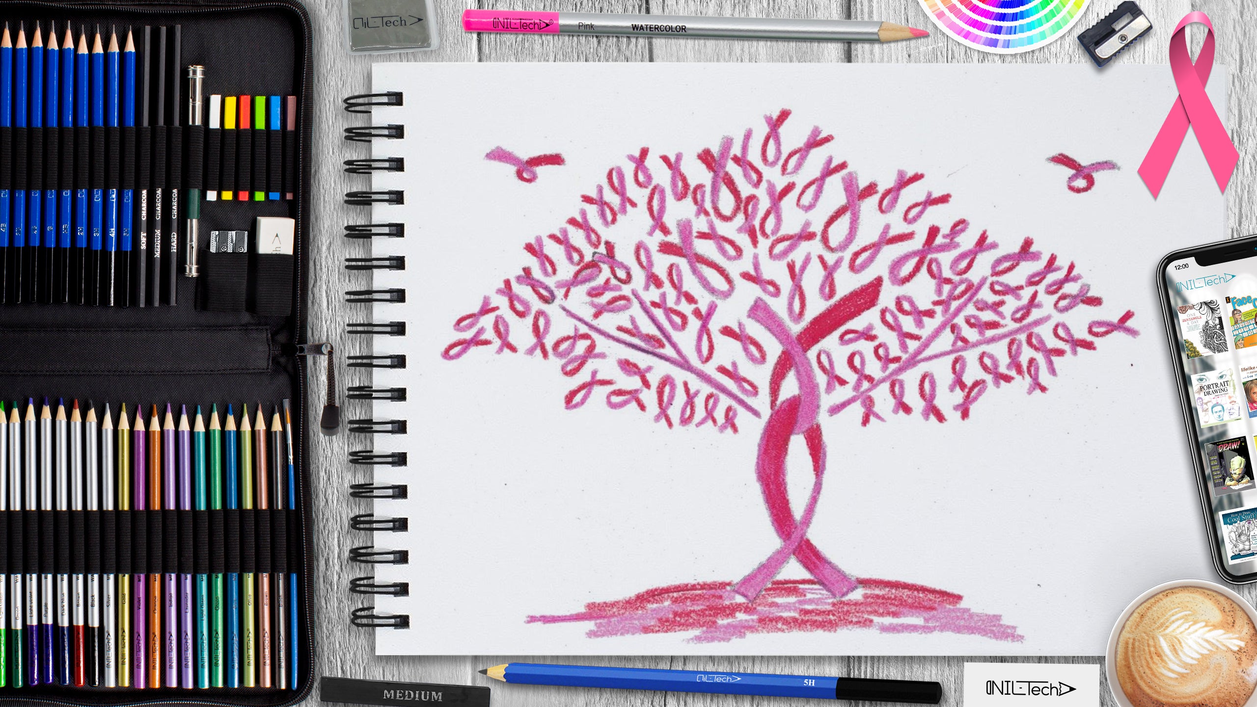 Breast Cancer Awareness Month Drawing Step by Step