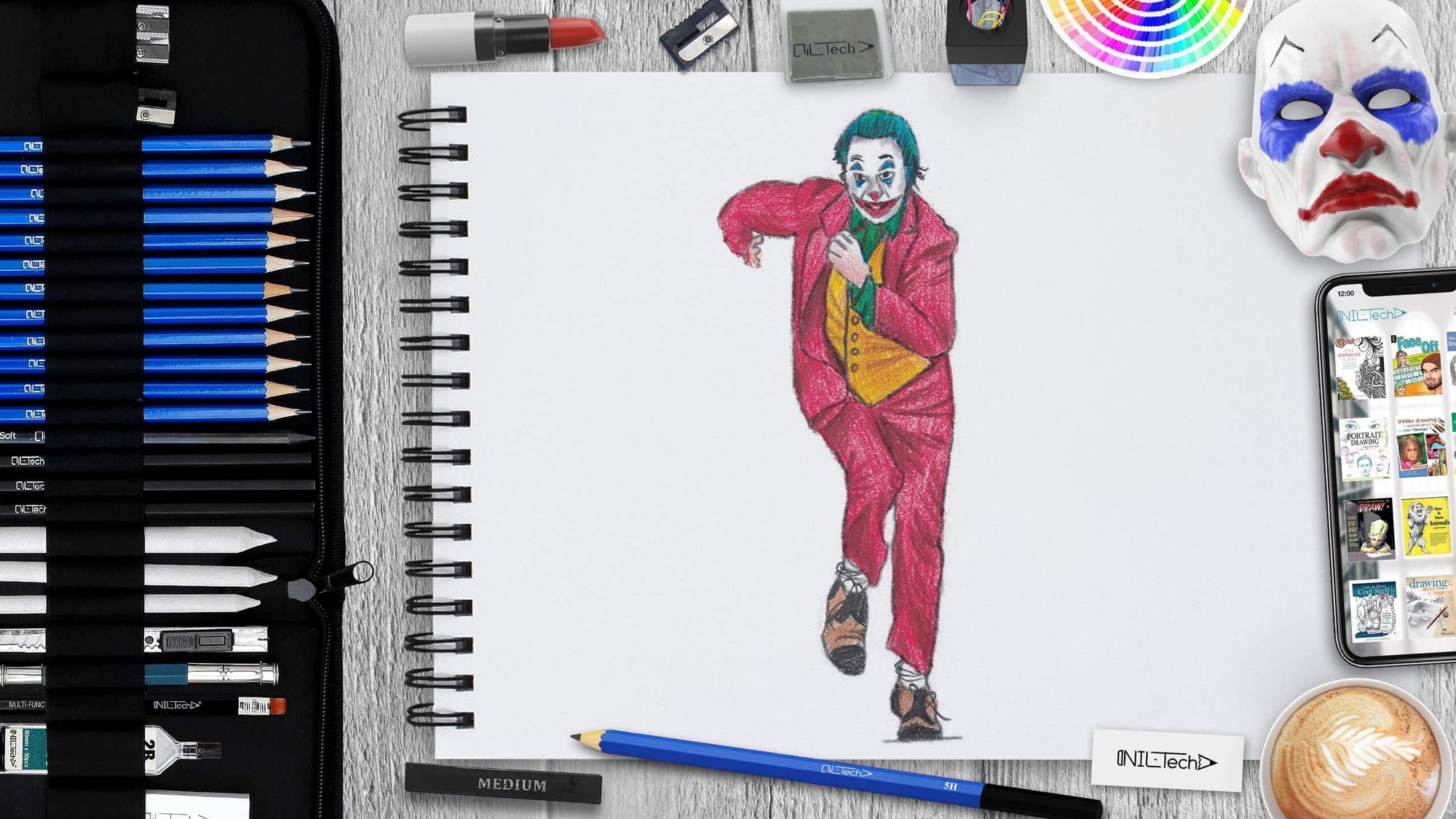 joker step by step drawing tutorial