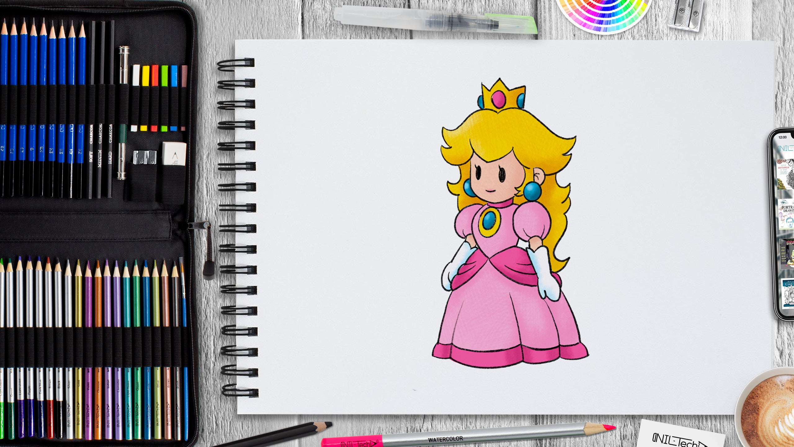 How to Draw Peaches from The Super Mario Bros. Movie 2023