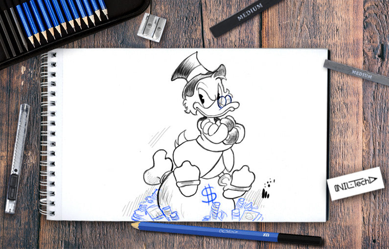 How to draw Scrooge McDuck step by step tutorial