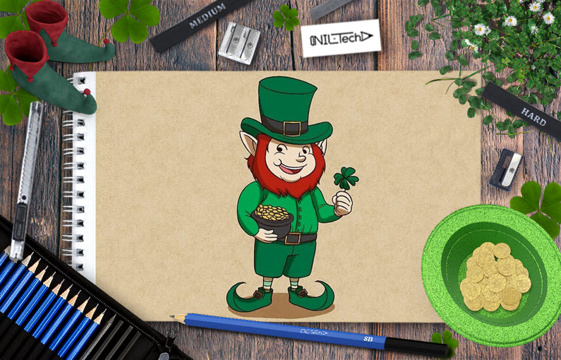 How to draw leprechaun step by step tutorial