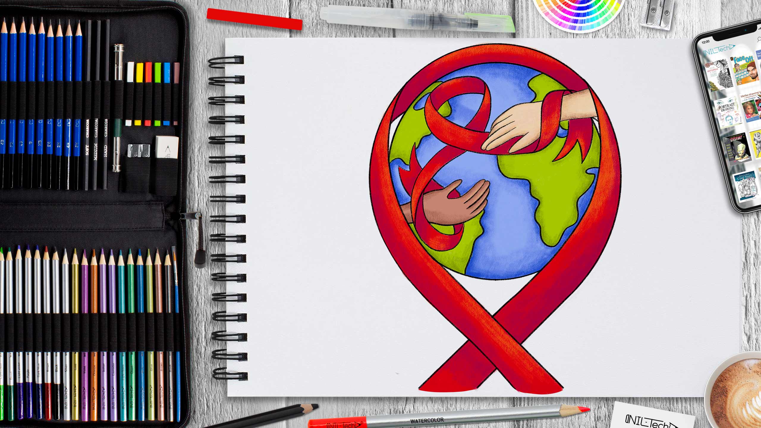 How to Draw World AIDS Day Banner