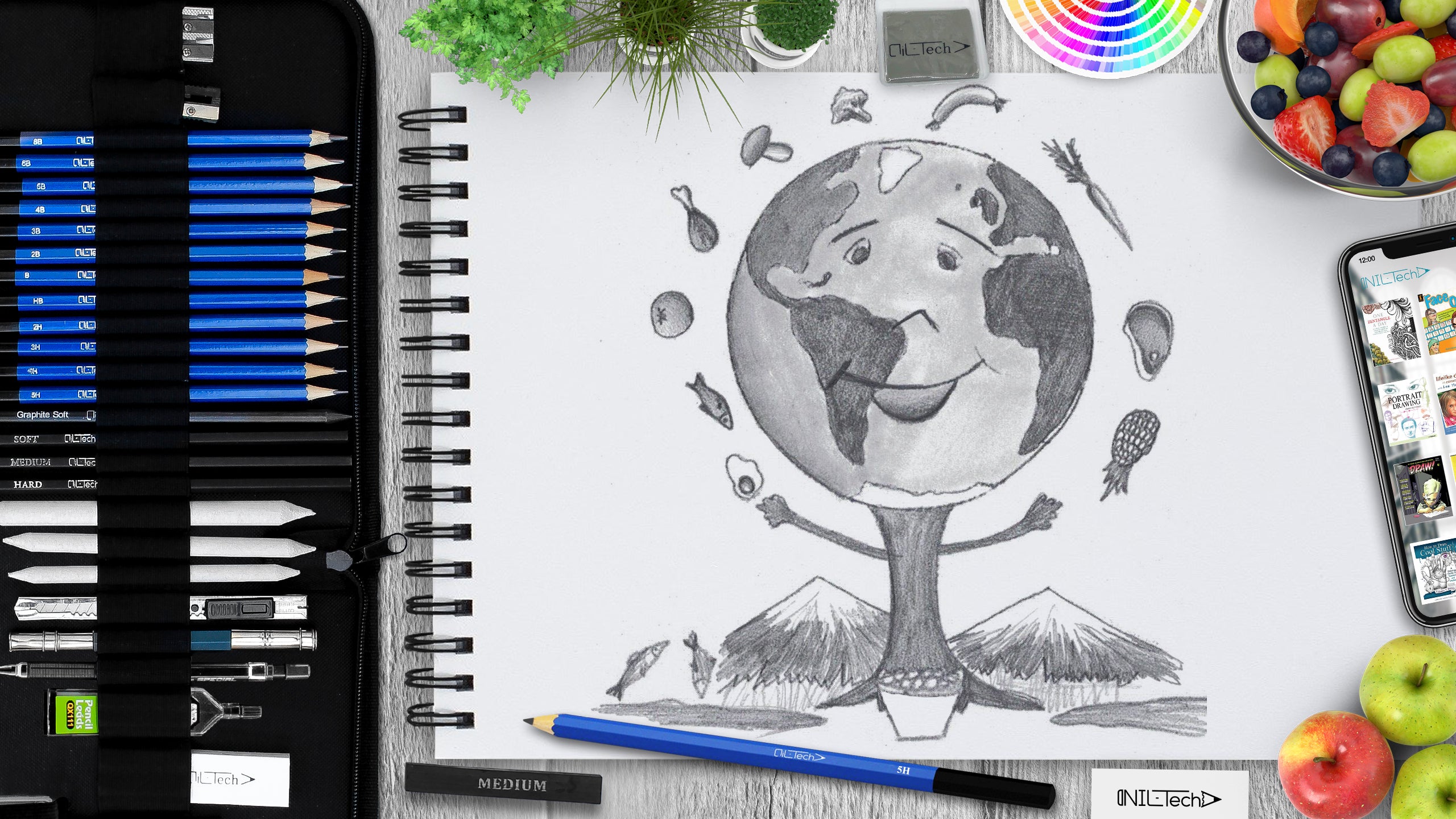 World Food Day Drawing Step by Step