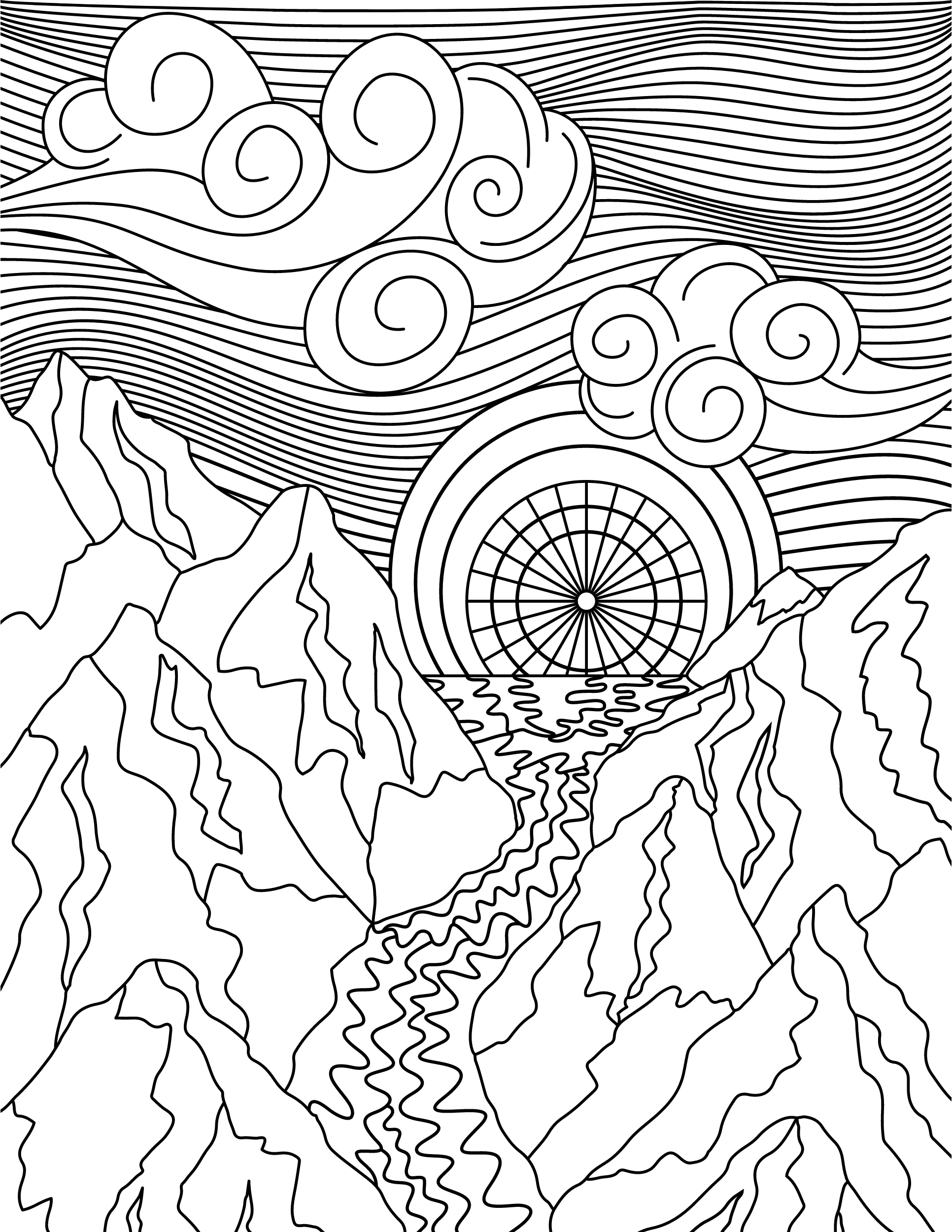 "Earth's Majesty" - Celebrate Earth Day with a Printable Digital Coloring Book of Global Landscapes