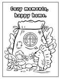 Printable Stress-Relief Coloring Pages: Whimsical Food Homes Digital Collection