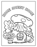 Printable Stress-Relief Coloring Pages: Whimsical Food Homes Digital Collection