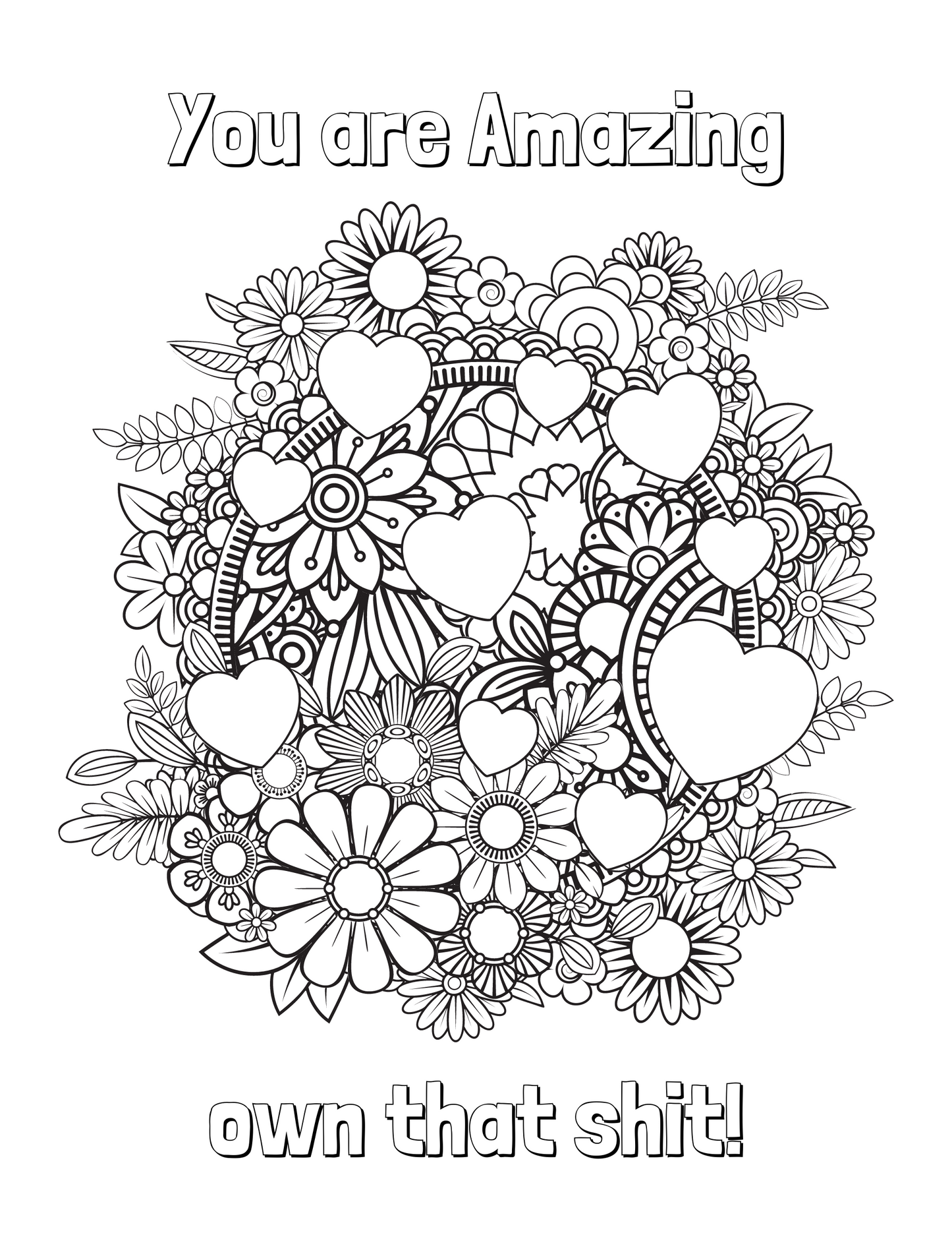 Printable Motivational Swear Word Coloring Pages for Adults, Funny Swear Quotes