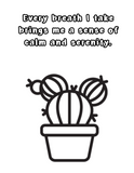 Printable (Digital) Relaxing Affirmation Coloring Pages: Cacti Coloring Collection