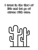 Printable (Digital) Relaxing Affirmation Coloring Pages: Cacti Coloring Collection