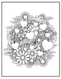 Floral designs coloring bookDigital coloring book PDF