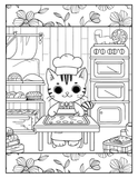 Whimsical Retreats: Cozy Animal Spaces Digital Coloring Book PDF for Adults