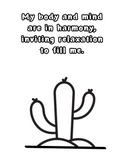 Printable (Digital) Relaxing Affirmation Coloring Pages: Cacti Coloring Collection