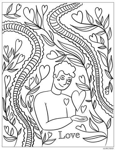 Floral Smiling Boy Heart