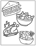 Thanksgiving food coloring book