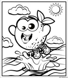 Orange Fruit Jumping in a Puddle