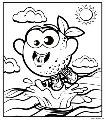 Orange Fruit Jumping in a Puddle