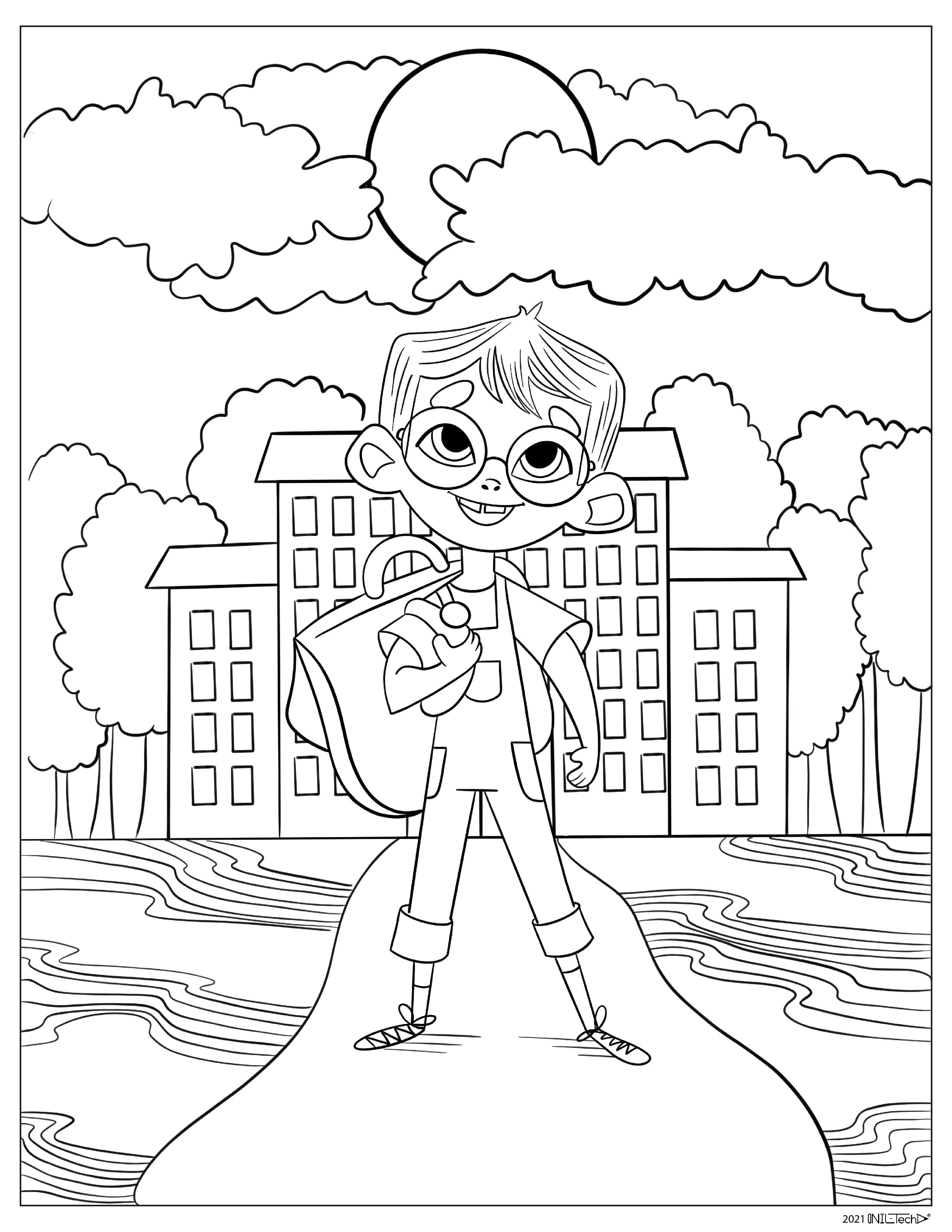 Smiling Boy Leaving School