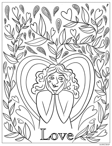 Smiling Girl Floral Heart