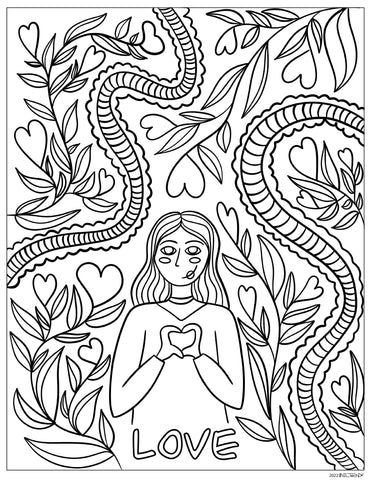 Smiling Girl Showing Heart Floral