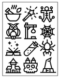 Witchy Halloween coloring