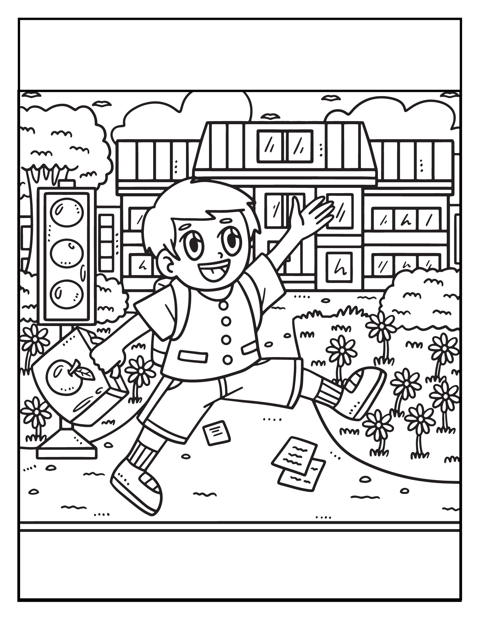 school boy coloring page