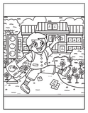 school boy coloring page