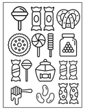 Halloween sweets coloring