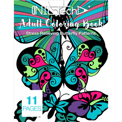 Adult Coloring book with stress relieving Butterflies patterns