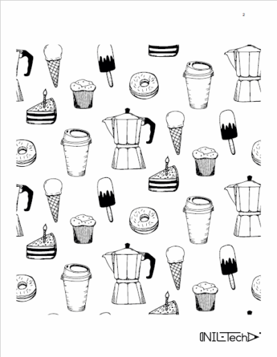 Adult Coloring book Food patterns