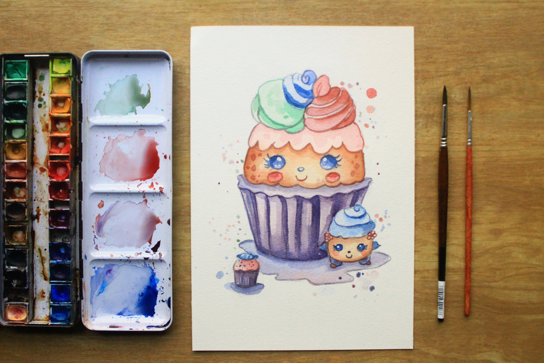 How to Draw the Cutest Kawaii Mama & Baby cupcake characters