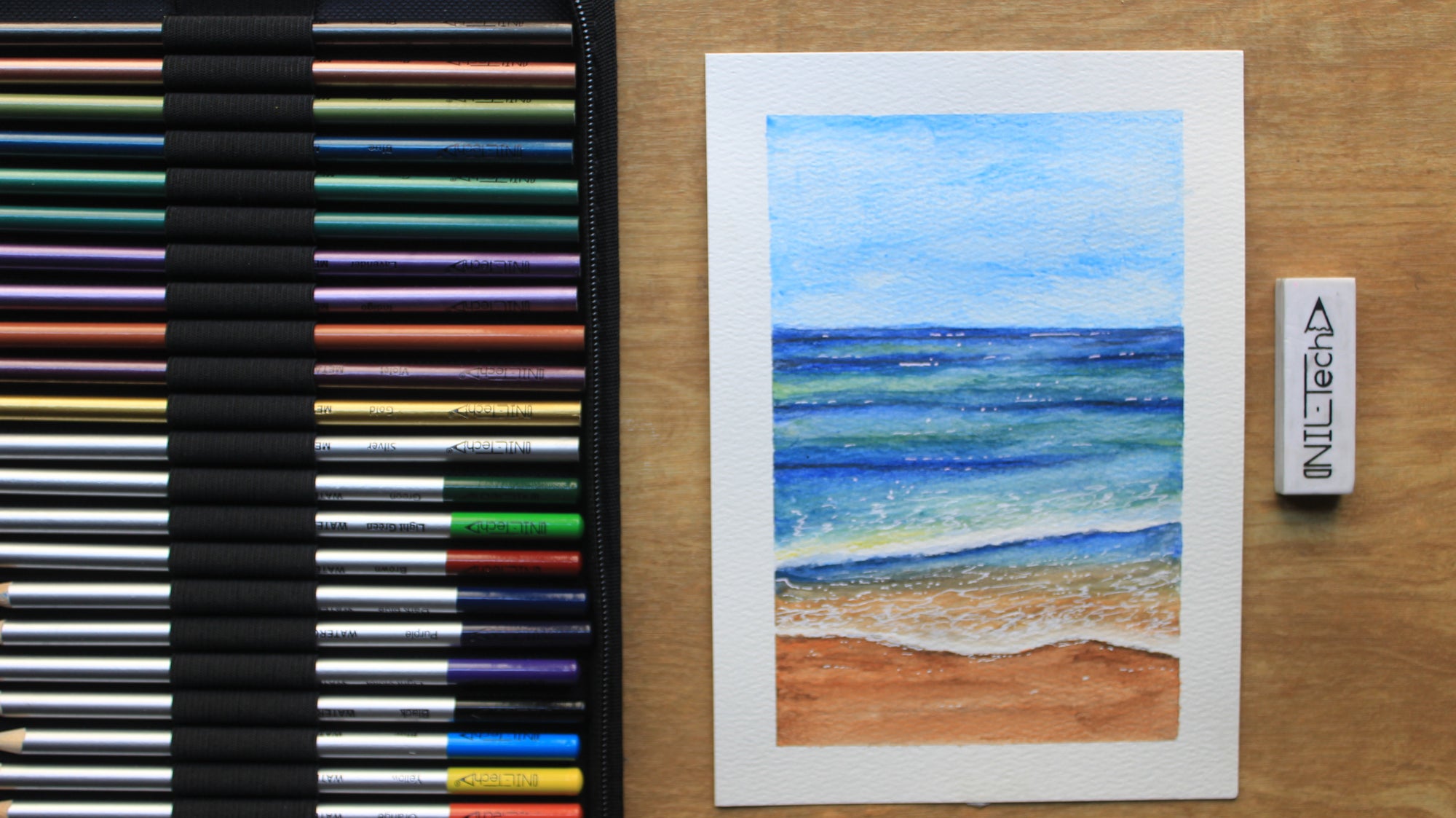 watercolor beach drawing 