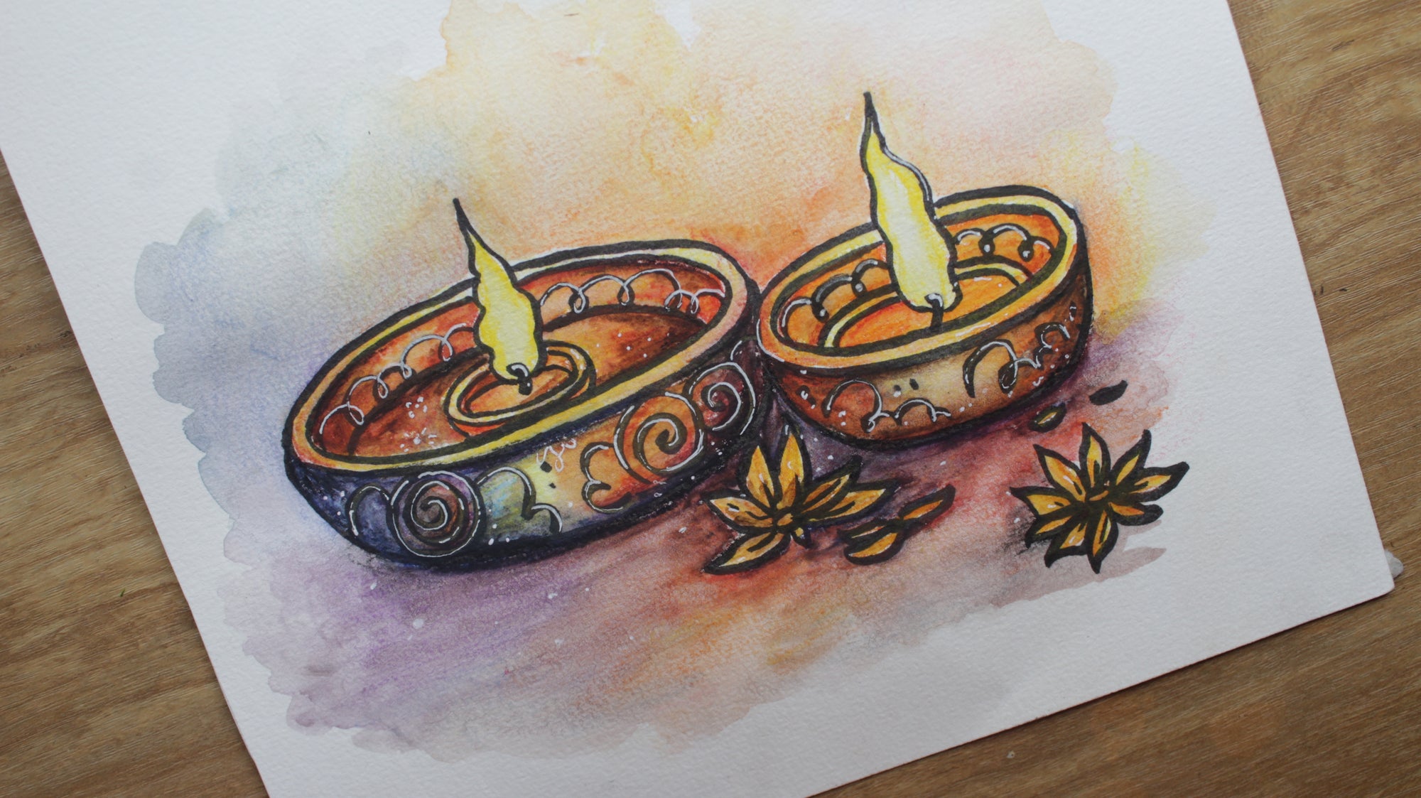 Christmas Candlelight Magic: Watercolor Pencil Drawing Tutorial on White Sketchpad