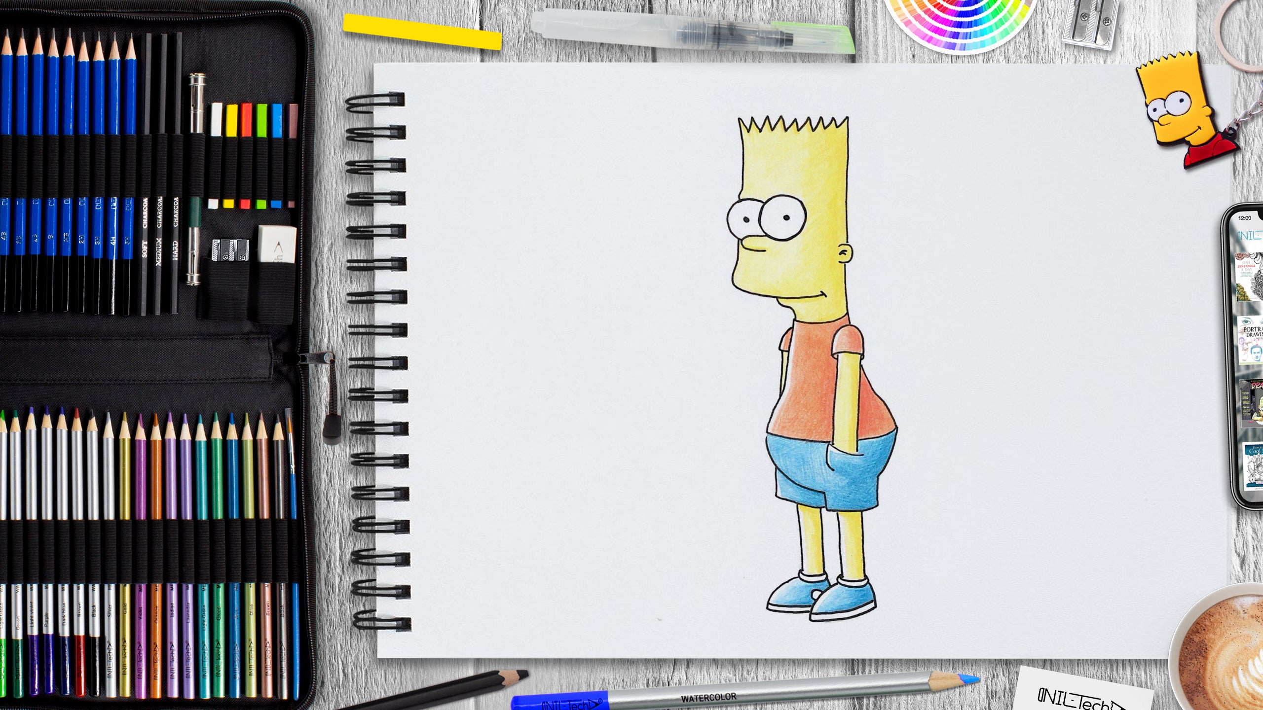 How to Draw Bart Simpson  Nil Tech  shopniltech