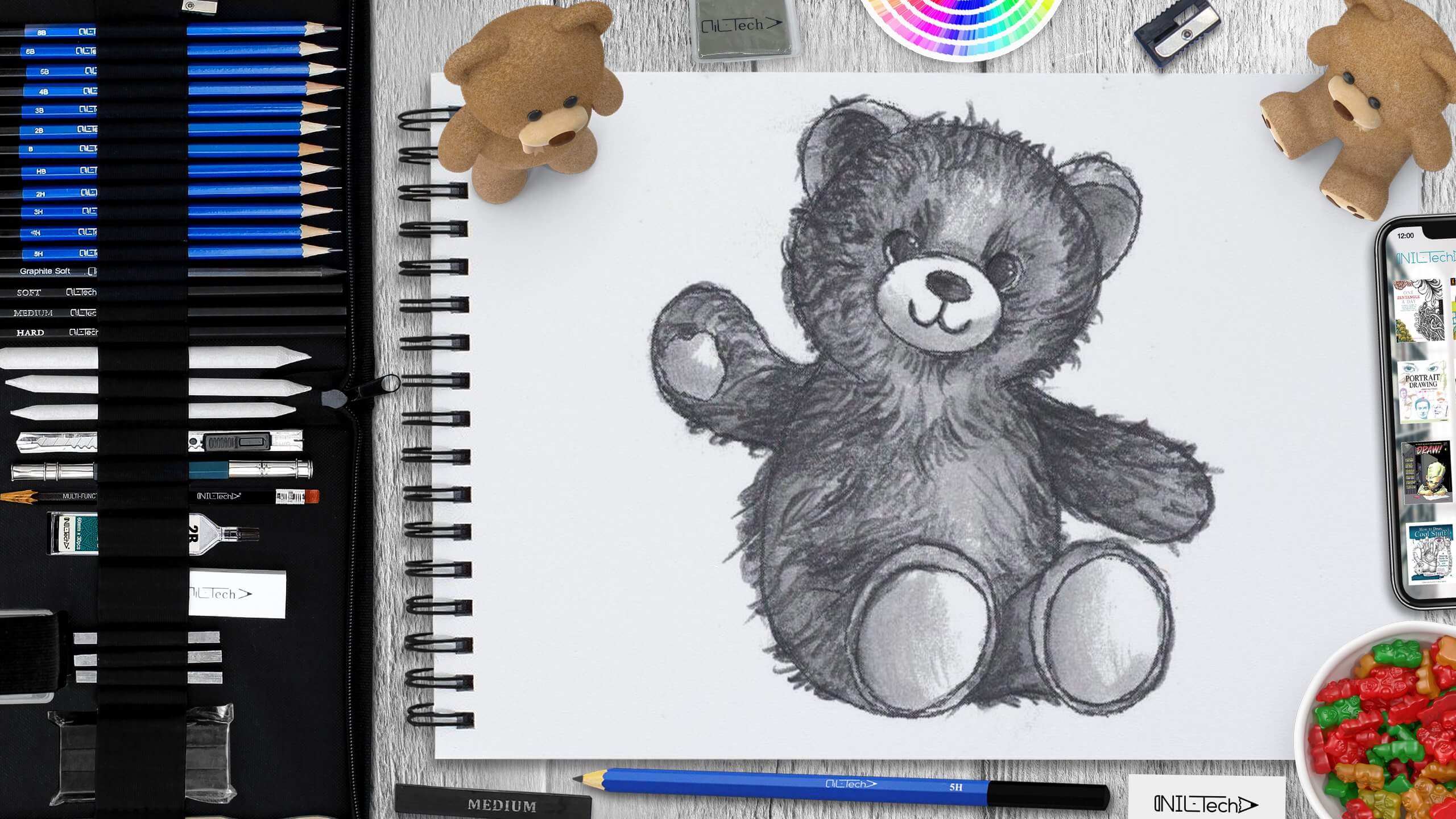 How to Draw the Cutest Teddy Bear with a Heart ! Easy Step-by-Step for Kids  - YouTube