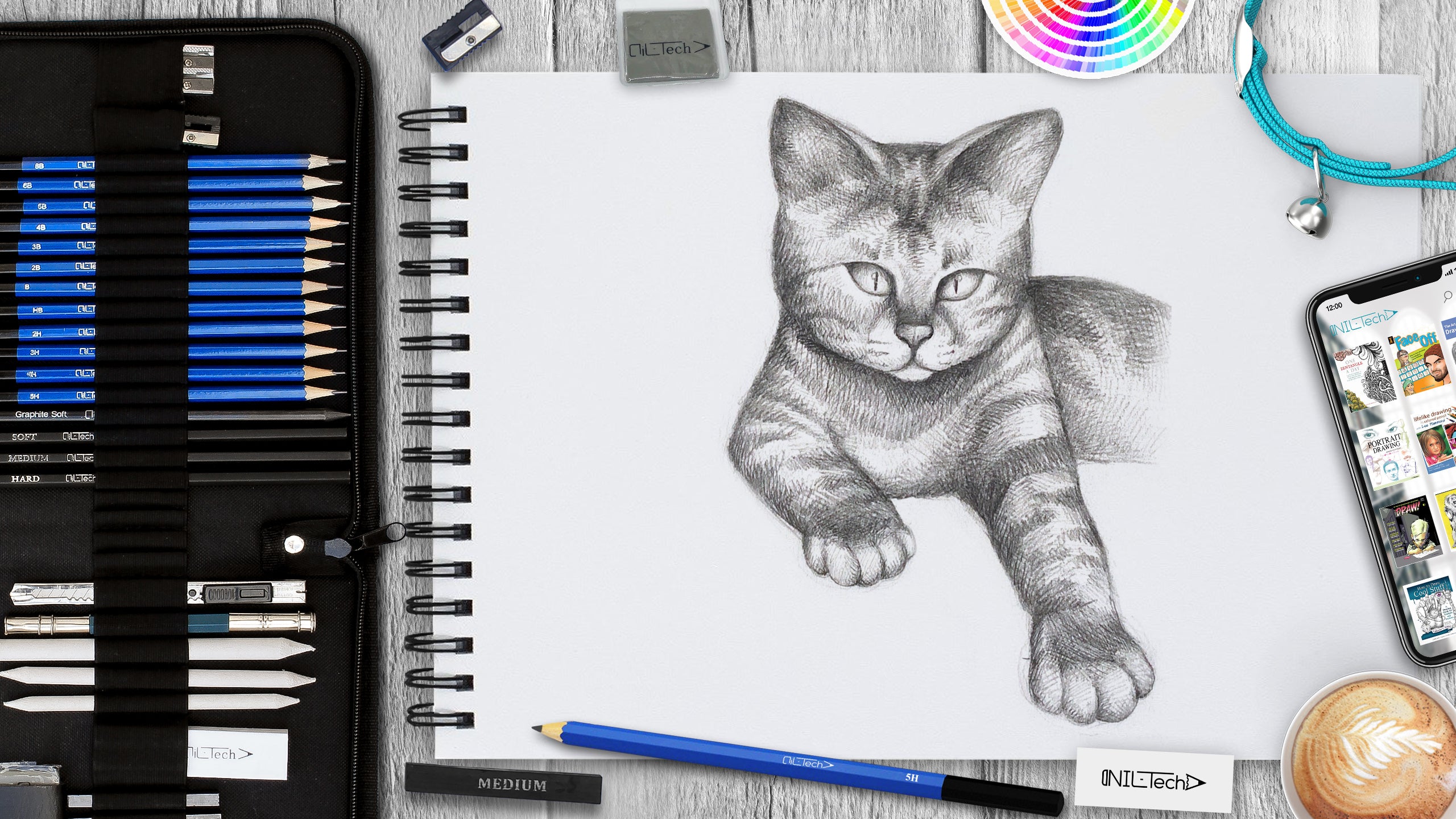 Premium Photo | Pencil sketch drawing cute cat animal