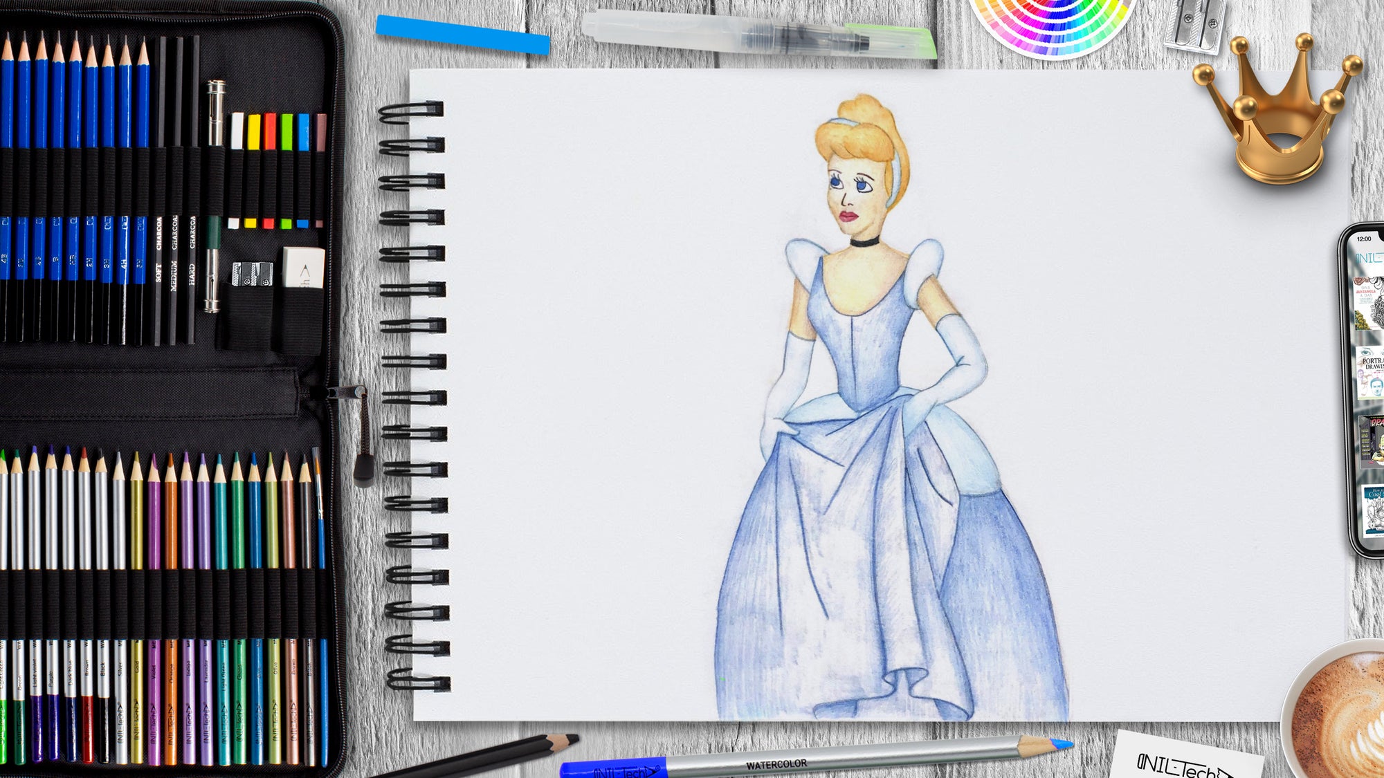 Cinderella Princess Bakes Cinder Pie Original Drawing - Etsy
