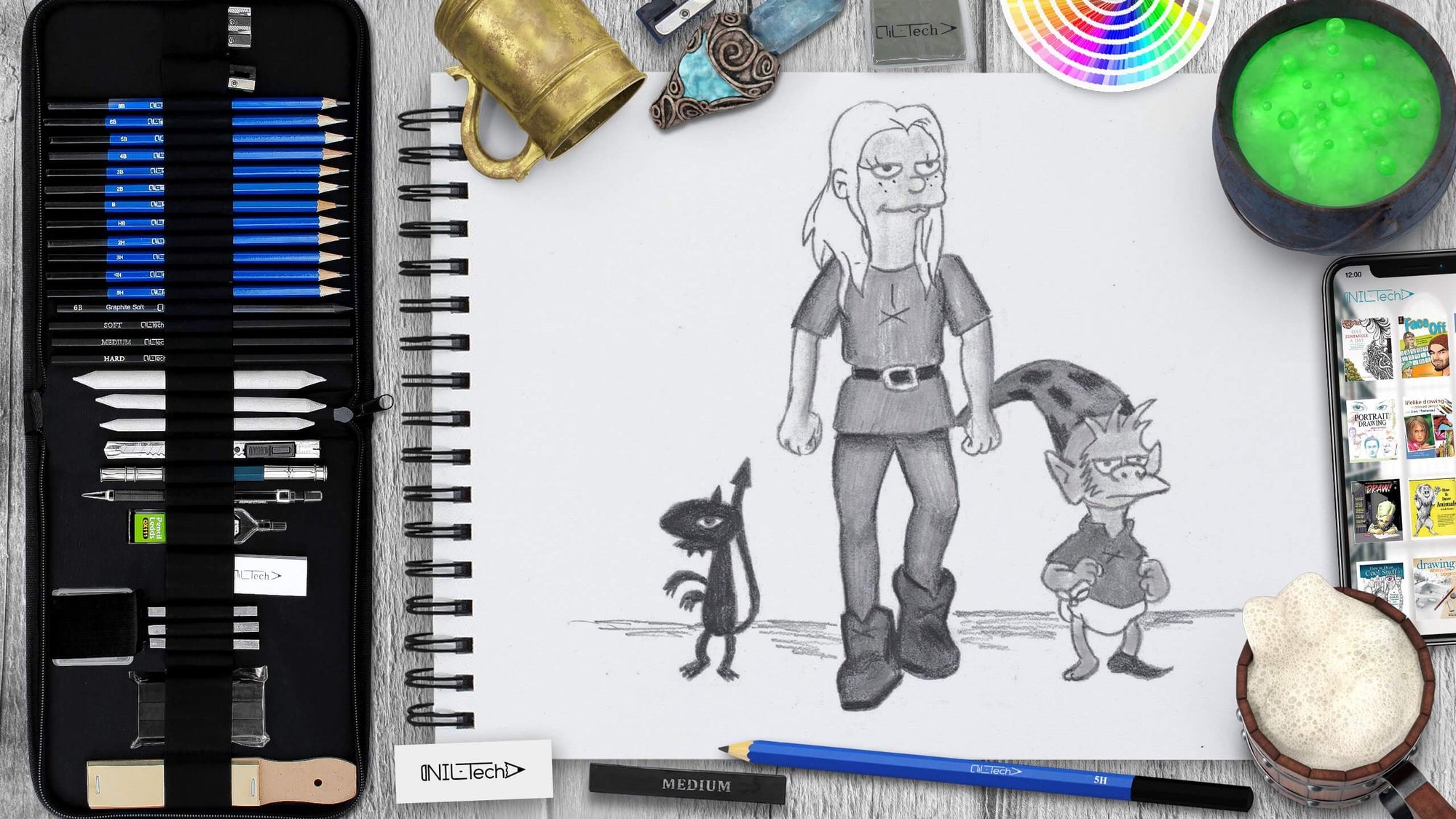 how to draw disenchantment characters step by step easy tutorial