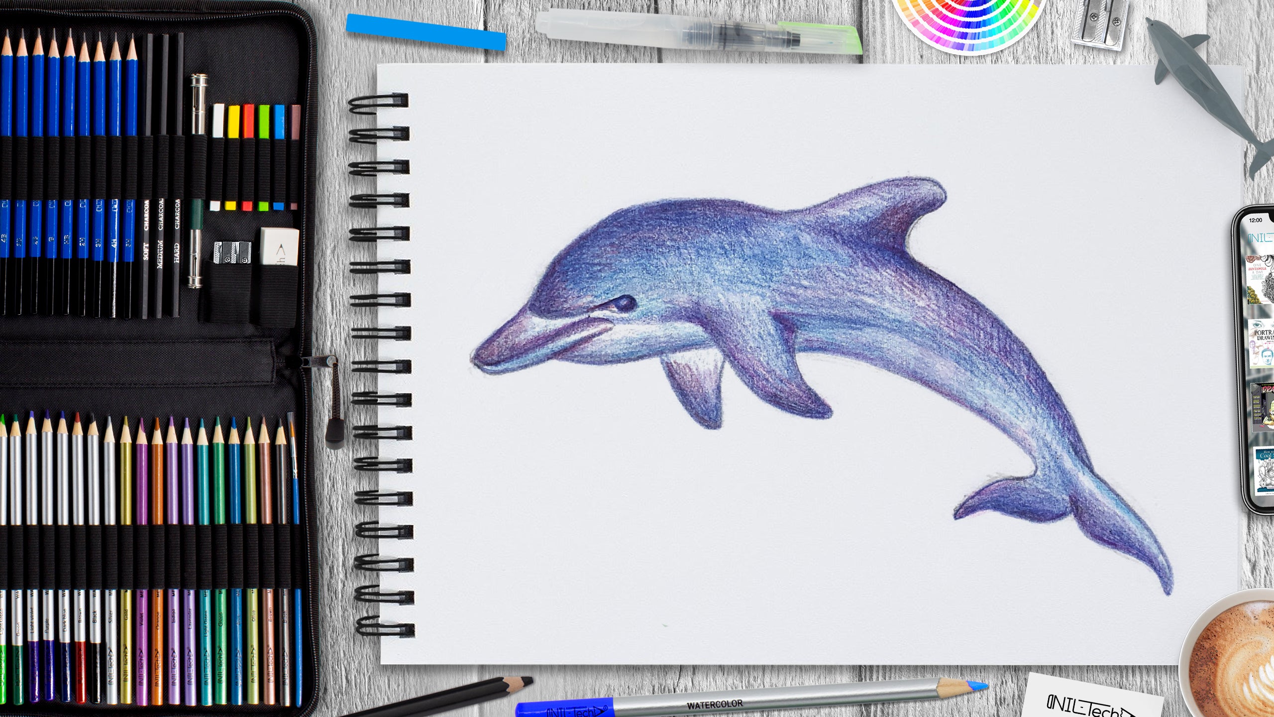 Dolphin sketch - Brooke's sketch's - Drawings & Illustration, Animals,  Birds, & Fish, Aquatic Life, Dolphins - ArtPal