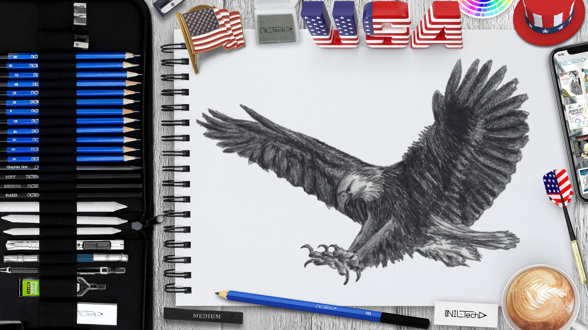 bold eagle step by step drawing tutorial