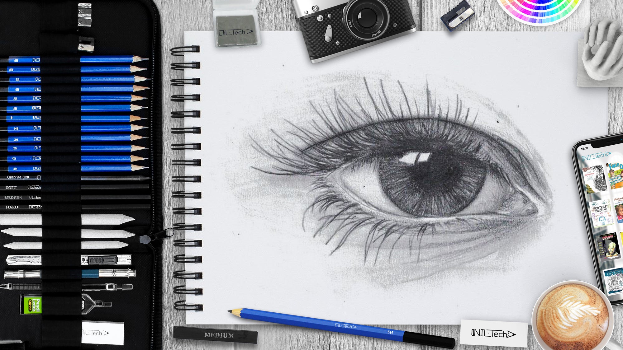 How to draw an woman eye step by step