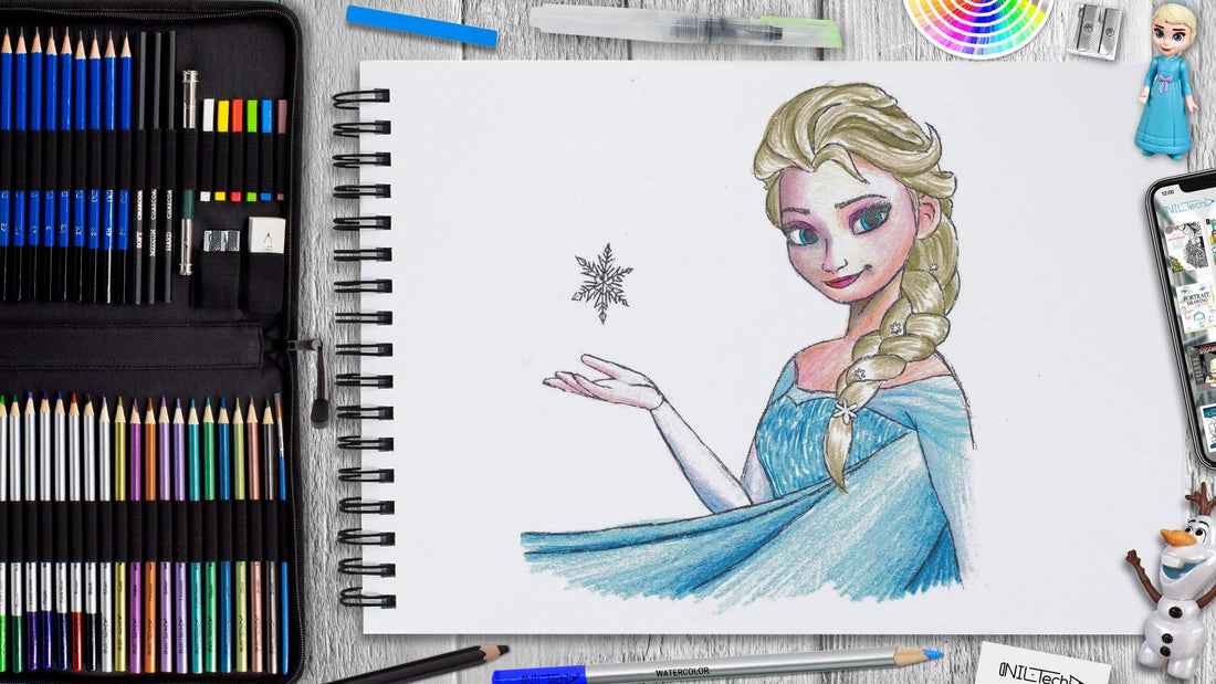 how to draw Elsa from frozen step by step