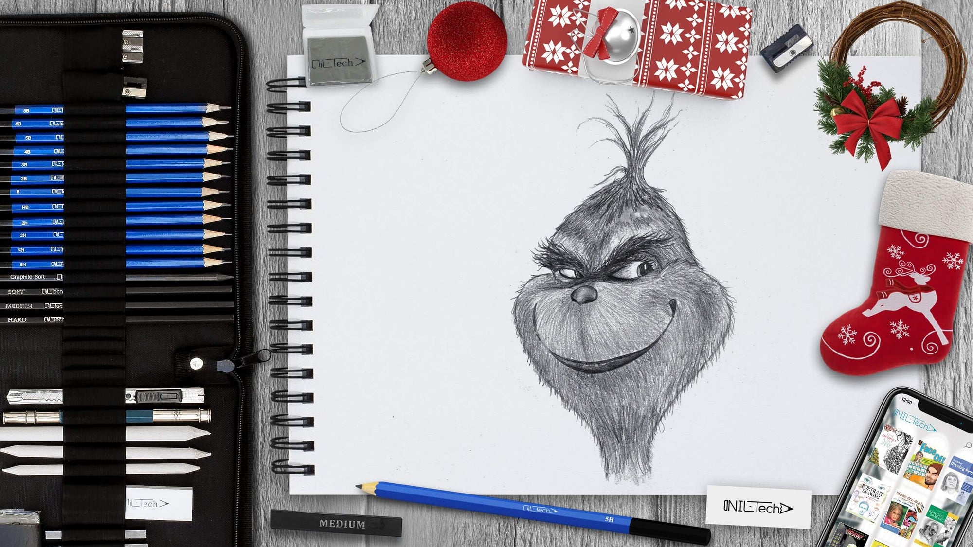 how to draw the grinch