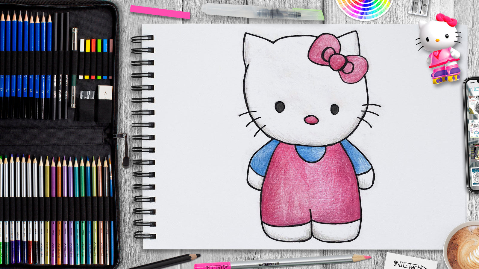 How to Draw Hello Kitty  Nil Tech - shop.nil-tech