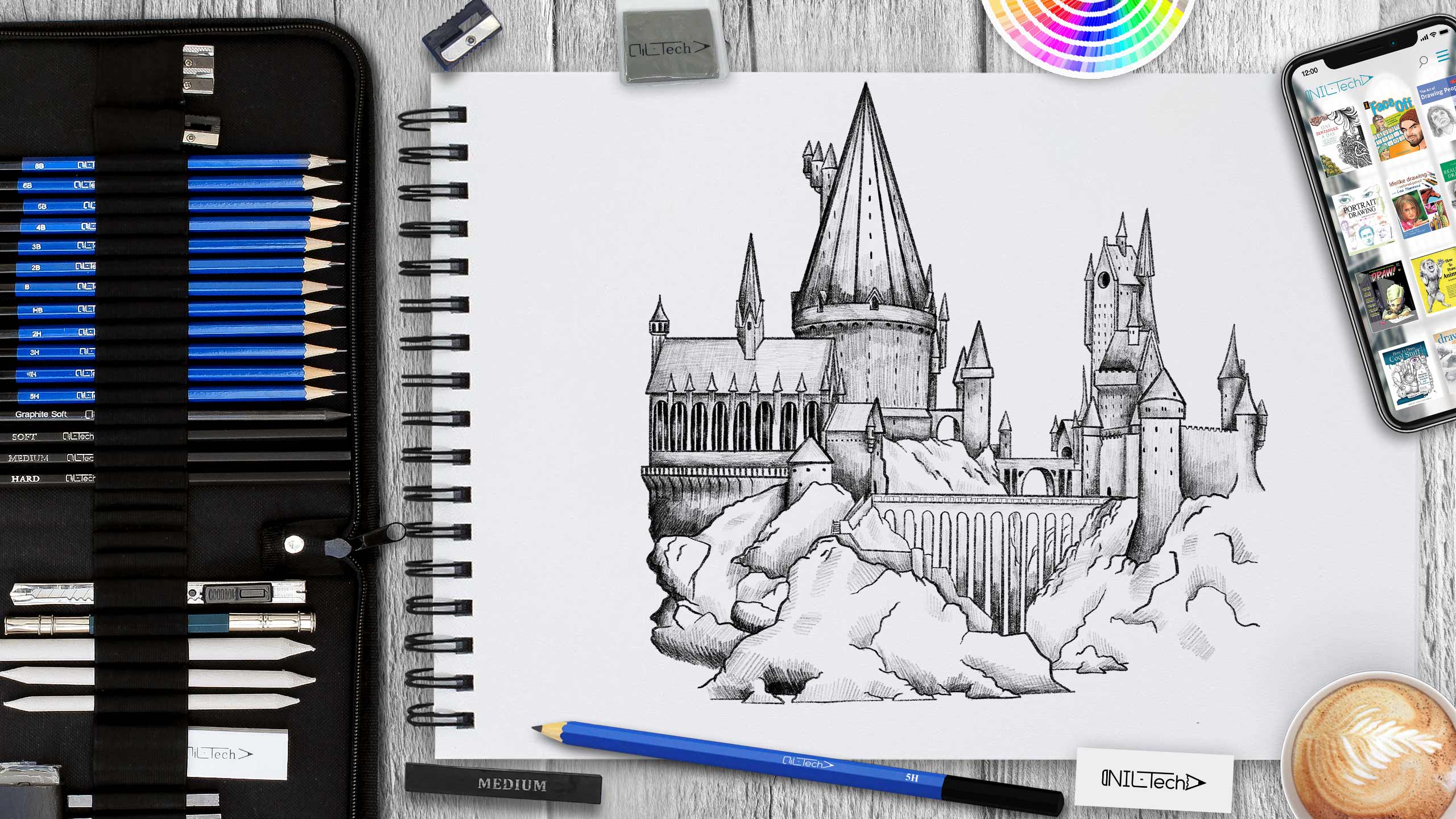 How to Draw Hogwarts Narrated Step by Step  YouTube