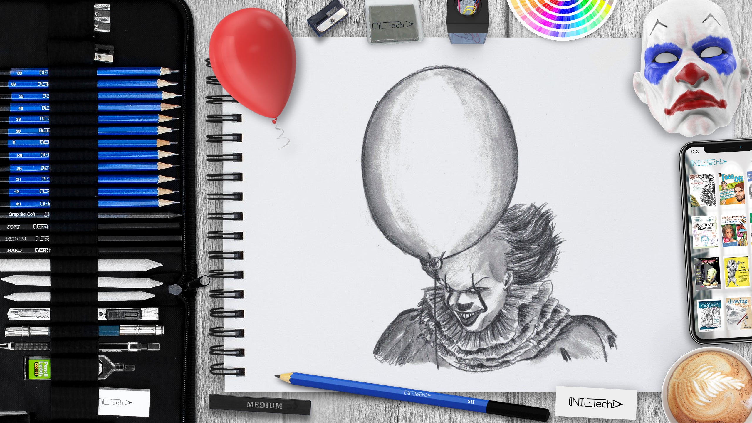 Pennywise IT Drawing 🎈  Easy halloween drawings, Scary drawings, Scary  clown drawing