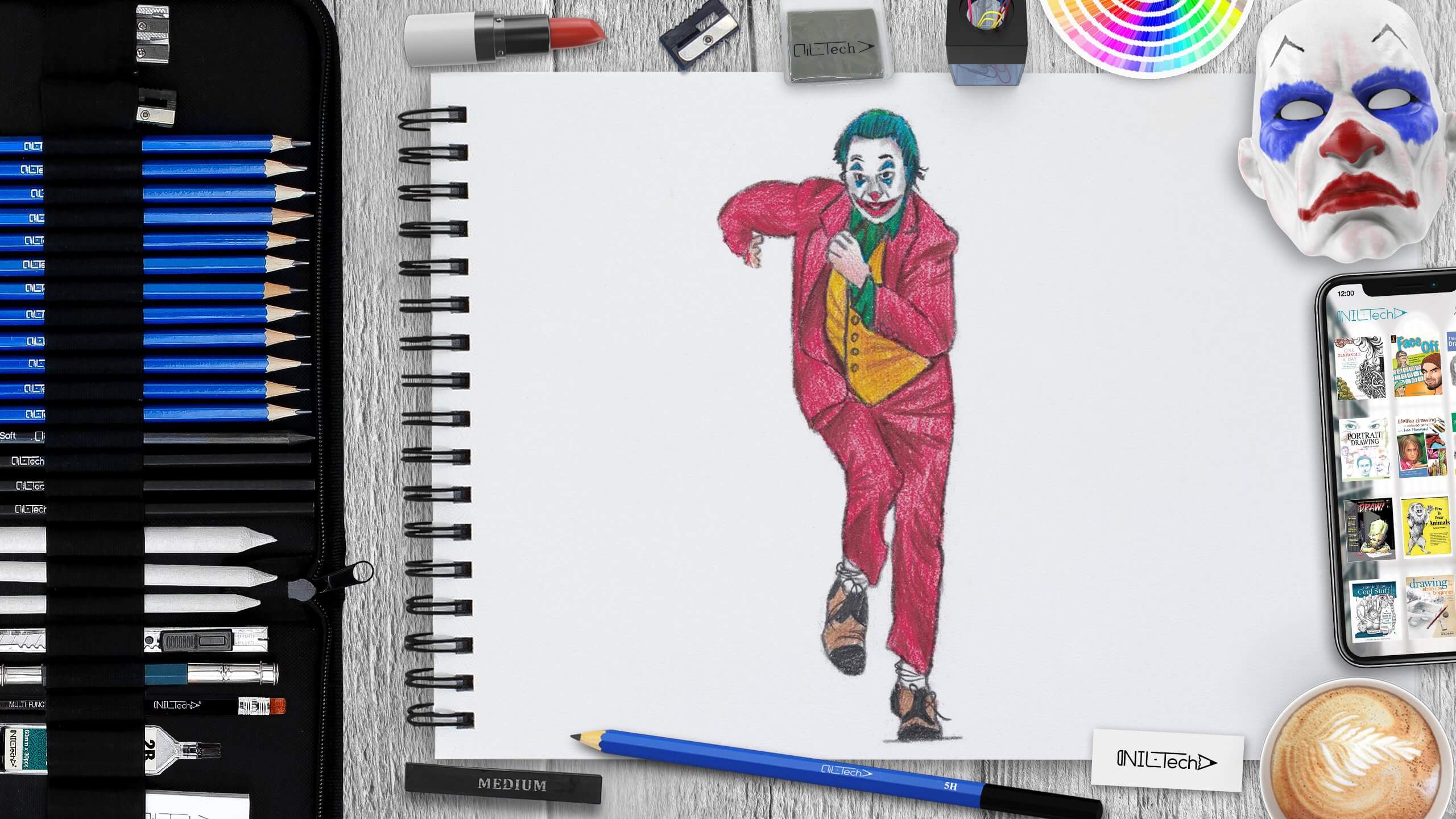 Joaquin Phoenix + Joker (2 two drawings) | PeakD