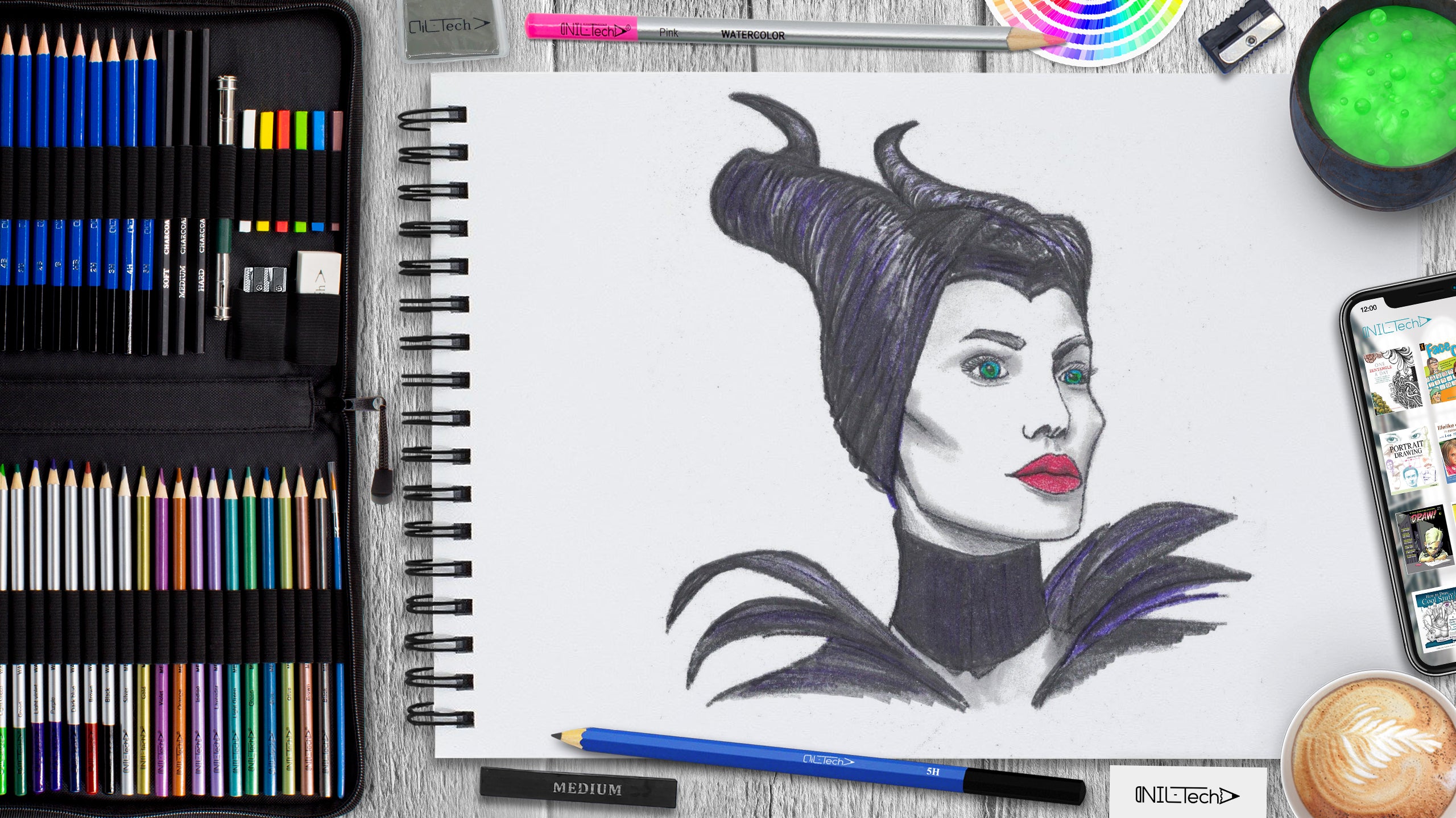 Learn How to Draw Maleficent from Kingdom Hearts (Kingdom Hearts) Step by  Step : Drawing Tutorials