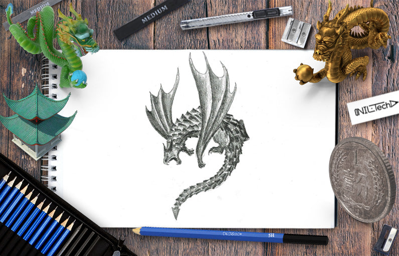 how to draw a dragon easy