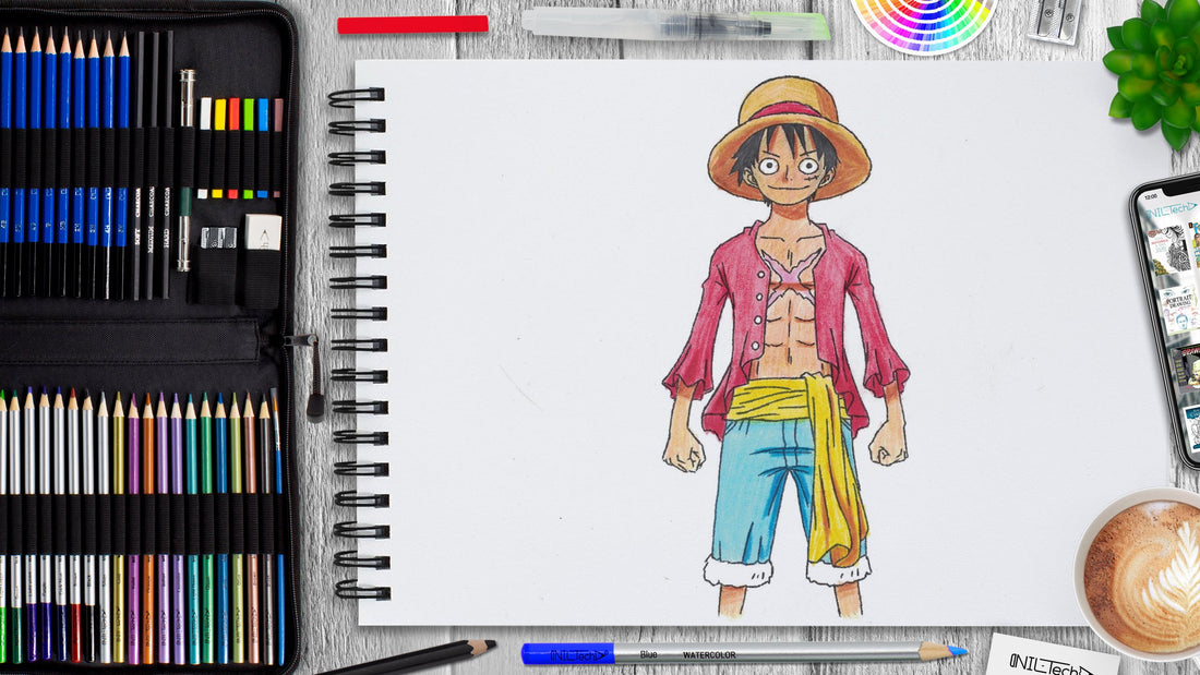 how to draw Luffy from one piece step by step