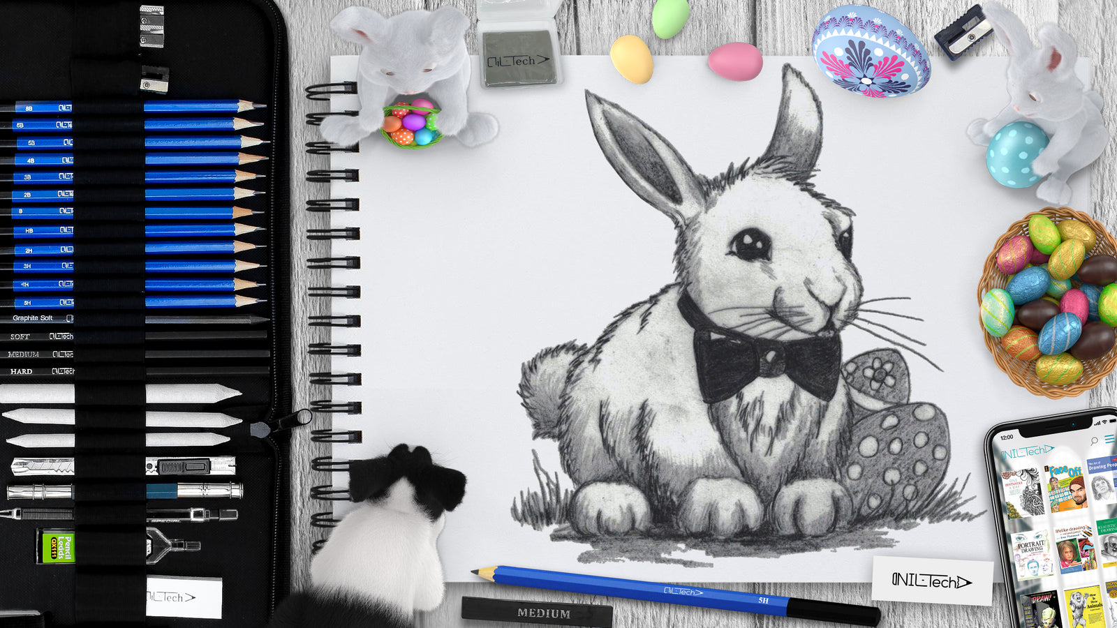 Rabbit pencil drawing